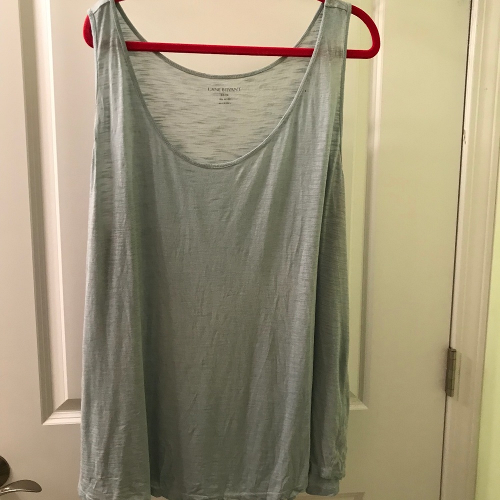 Lane Bryant - slub knit tank top, sage green